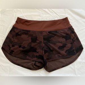 Lululemon Rust Camo Speed Up Shorts (8T)